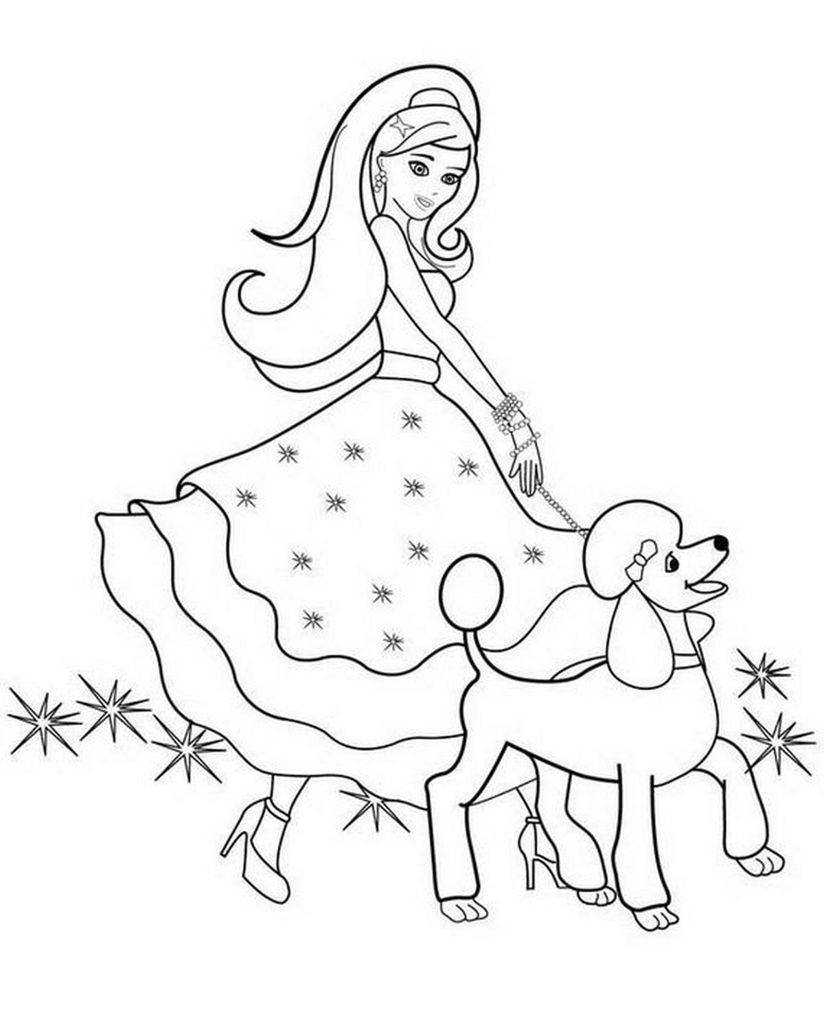 Tranh tô màu búp bê dễ thương số 63