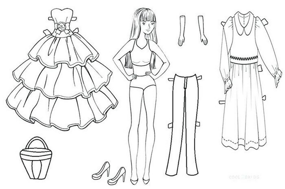 Tranh tô màu búp bê dễ thương số 66