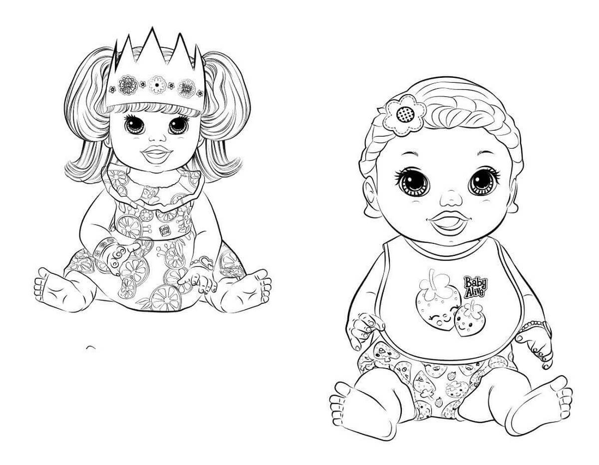 Tranh tô màu búp bê dễ thương số 67