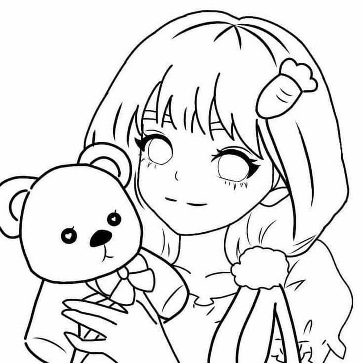 Tranh tô màu búp bê dễ thương số 68