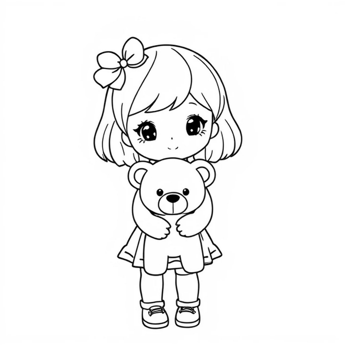 Tranh tô màu búp bê dễ thương số 14