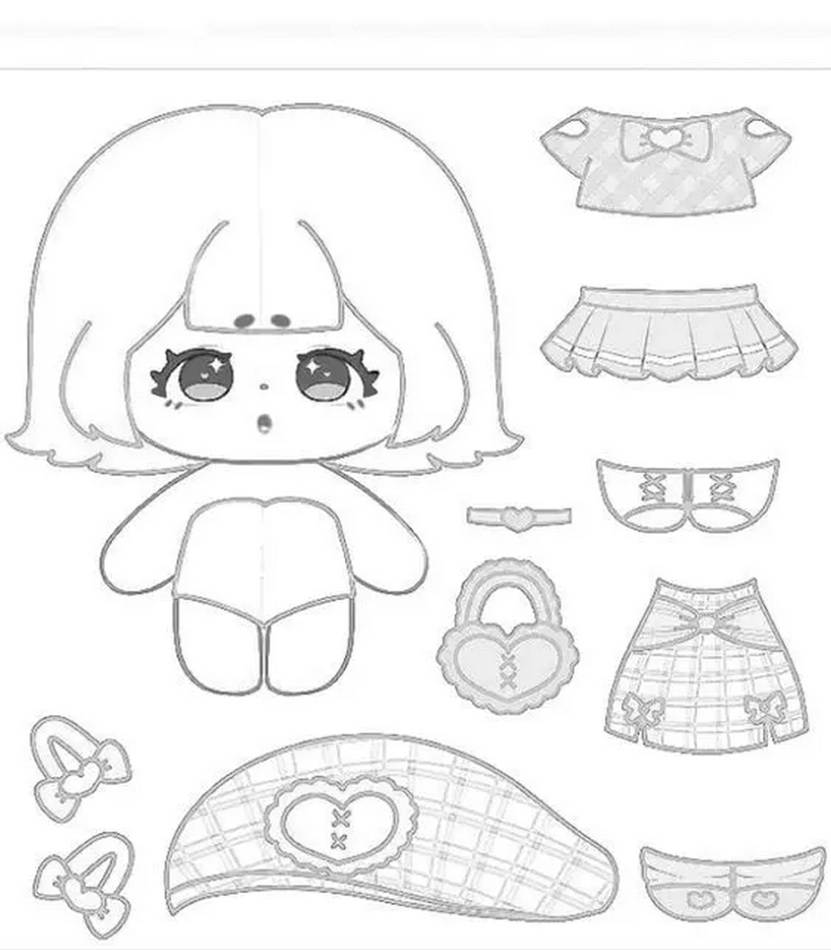 Tranh tô màu búp bê dễ thương số 18