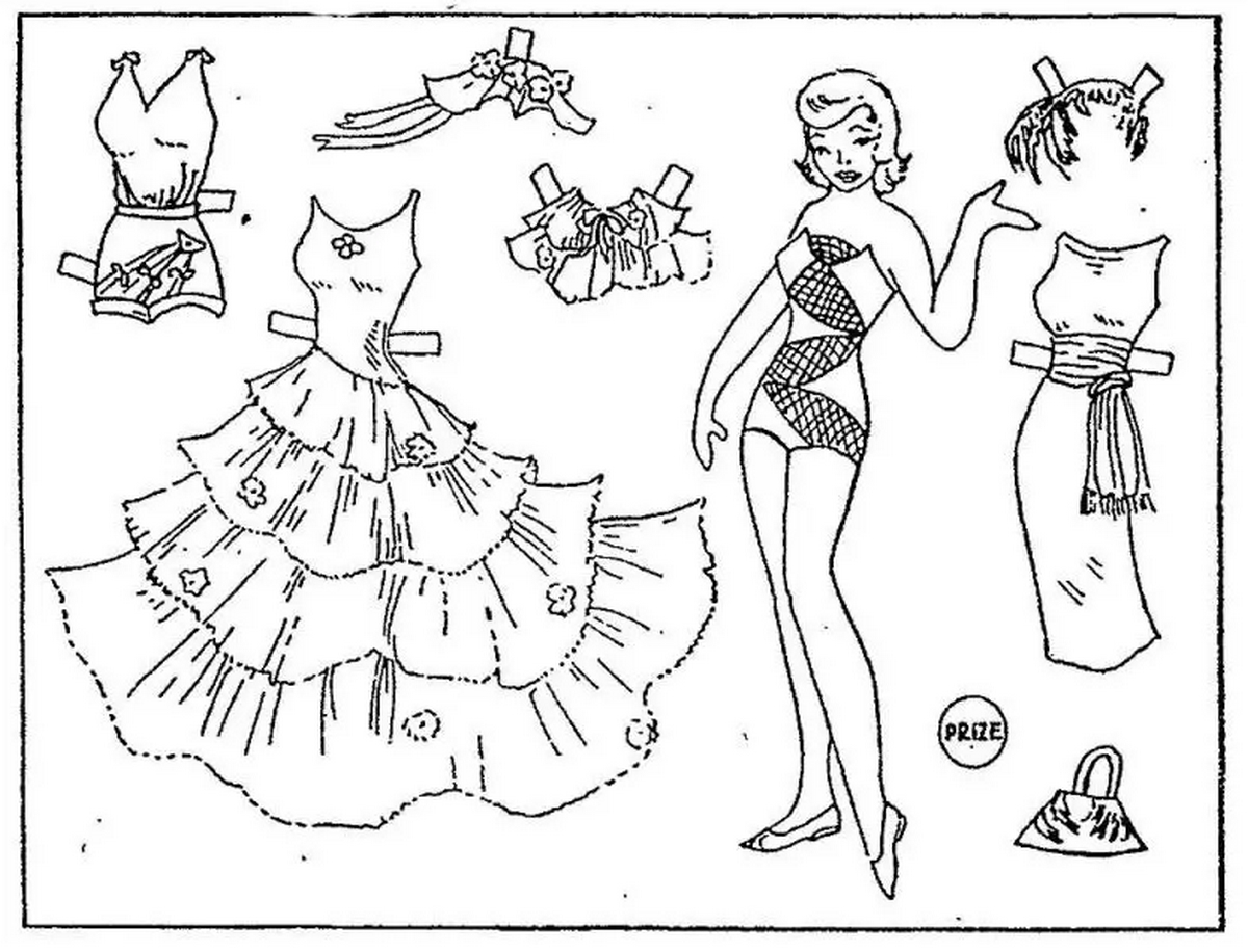 Tranh tô màu búp bê dễ thương số 47