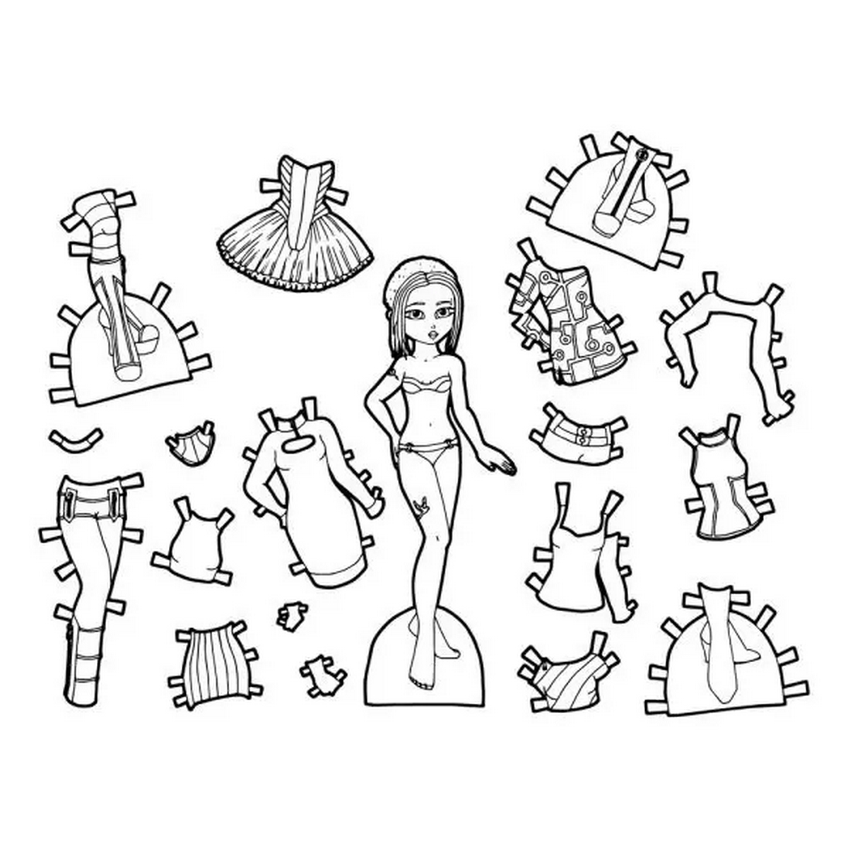 Tranh tô màu búp bê dễ thương số 44