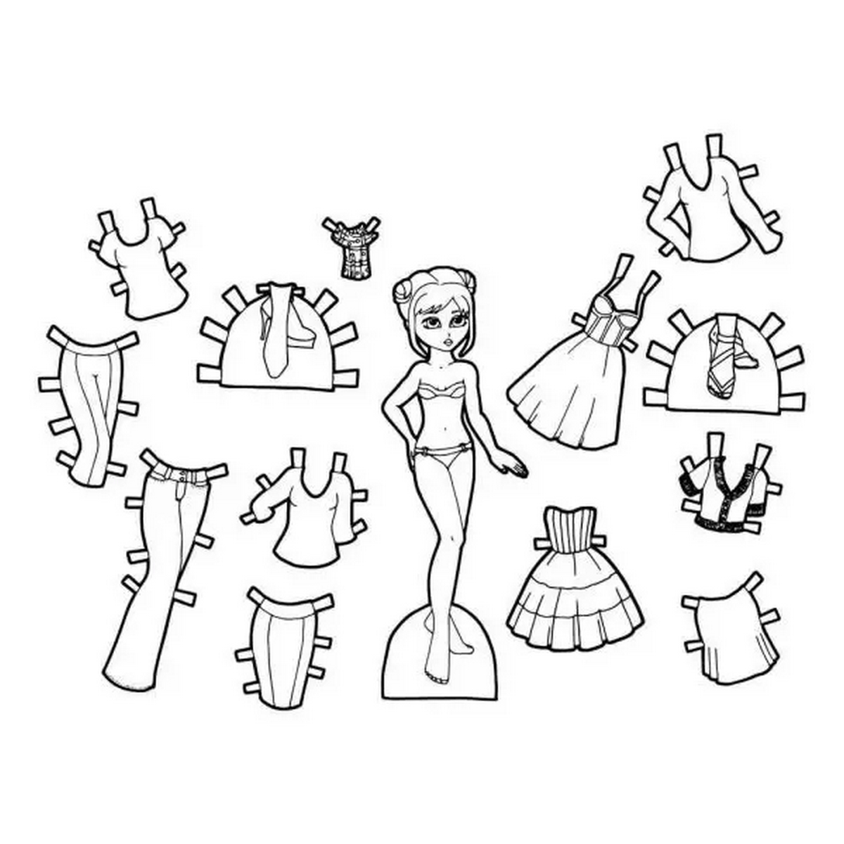 Tranh tô màu búp bê dễ thương số 43