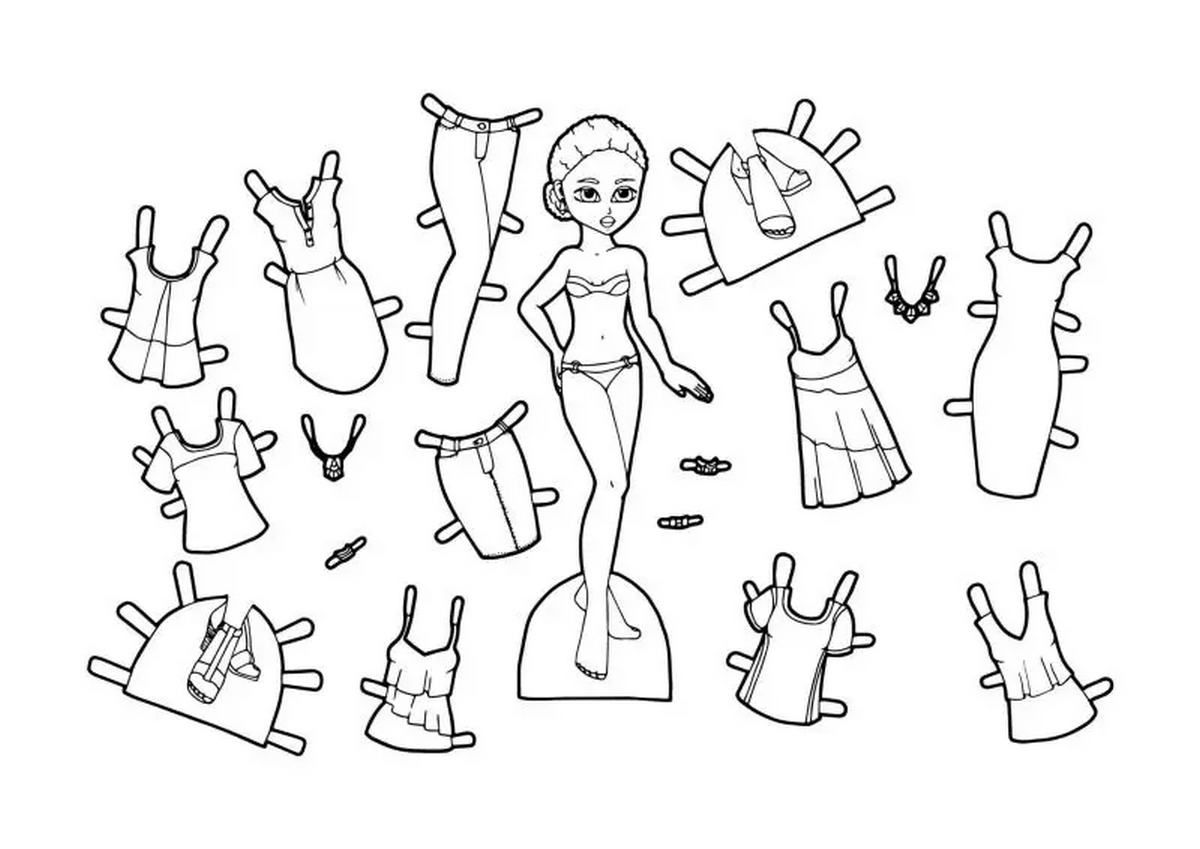 Tranh tô màu búp bê dễ thương số 37