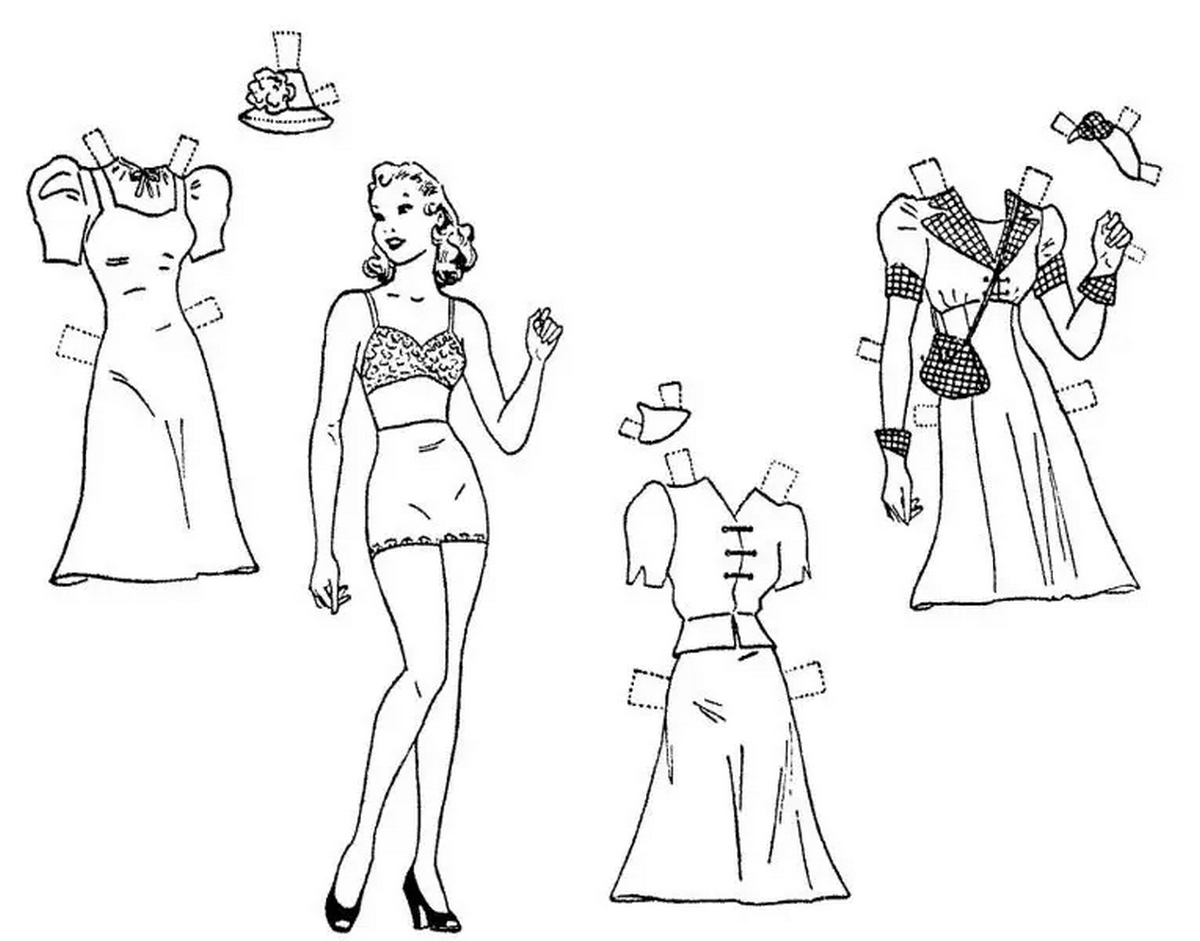 Tranh tô màu búp bê dễ thương số 33