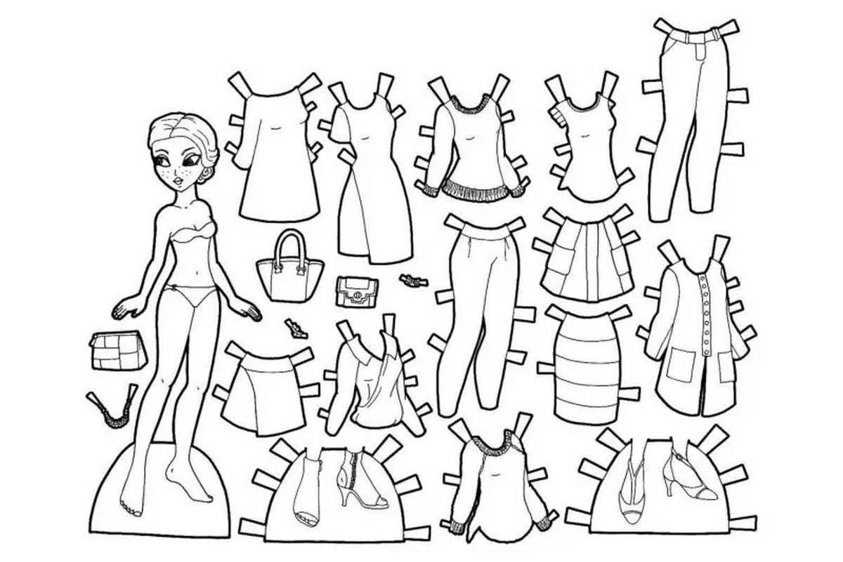 Tranh tô màu búp bê dễ thương số 31