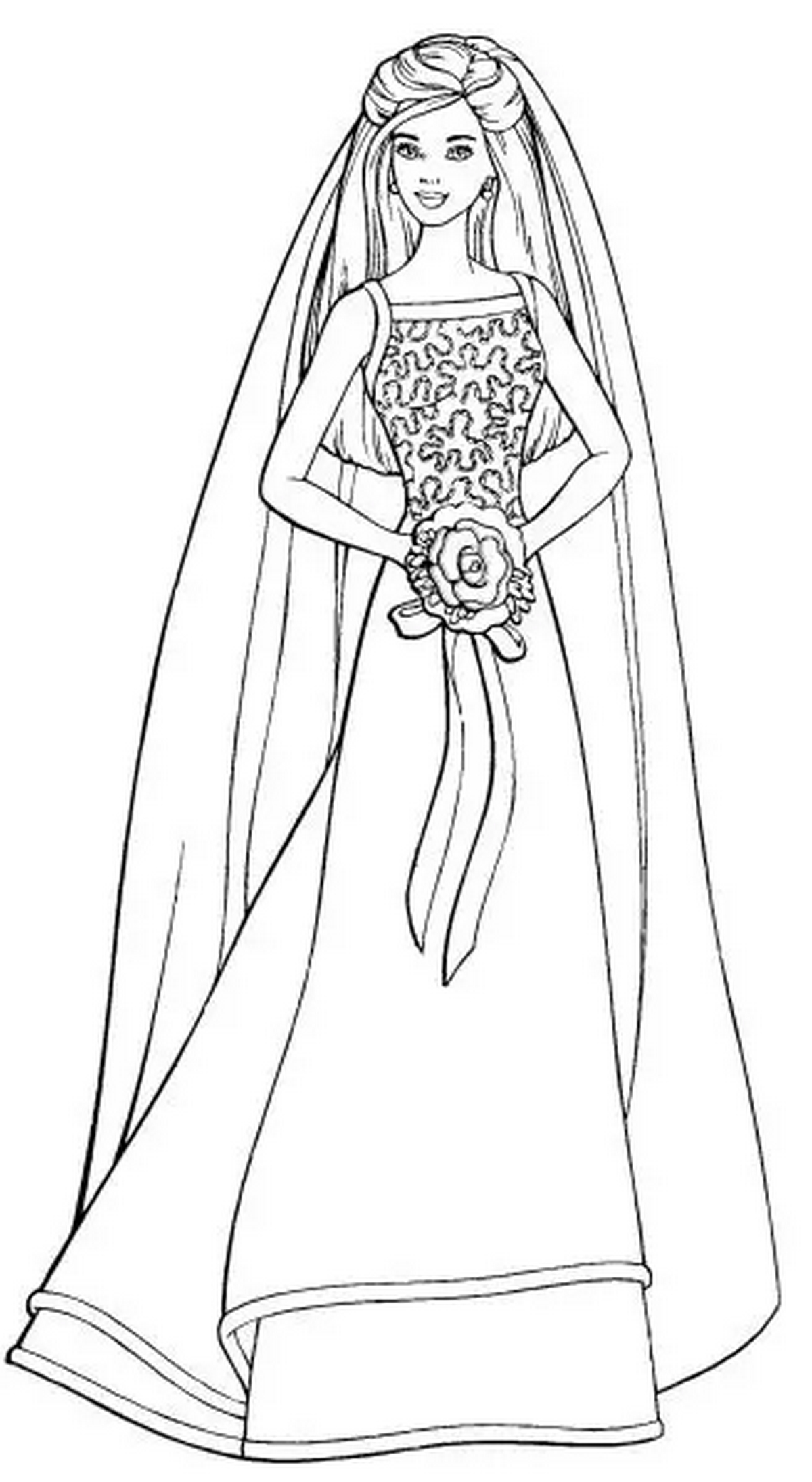 Tranh tô màu búp bê dễ thương số 70