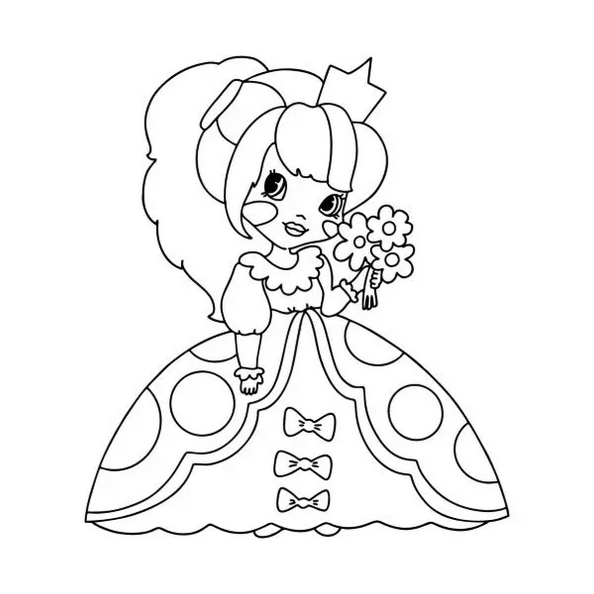 Tranh tô màu búp bê dễ thương số 72