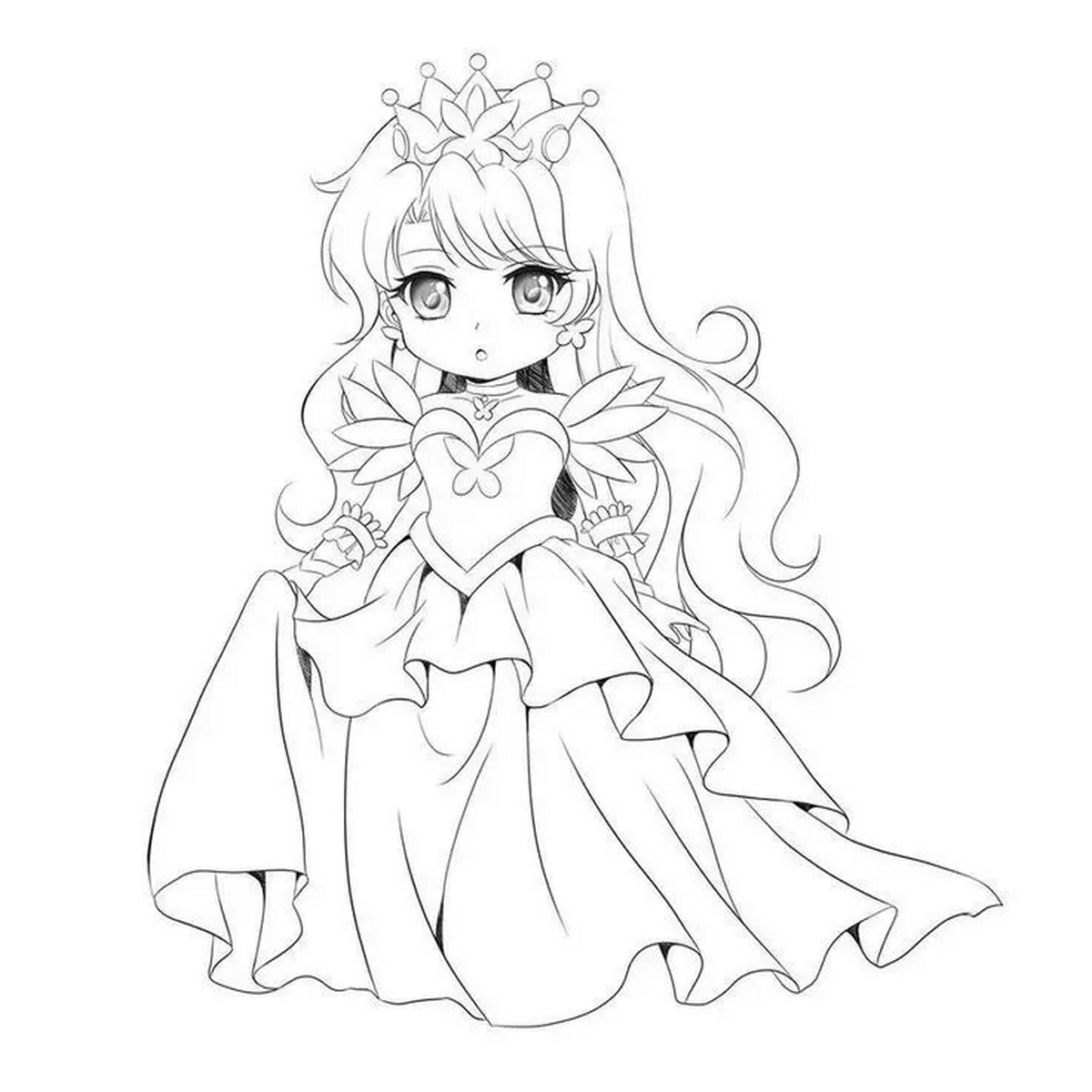 Tranh tô màu búp bê dễ thương số 74