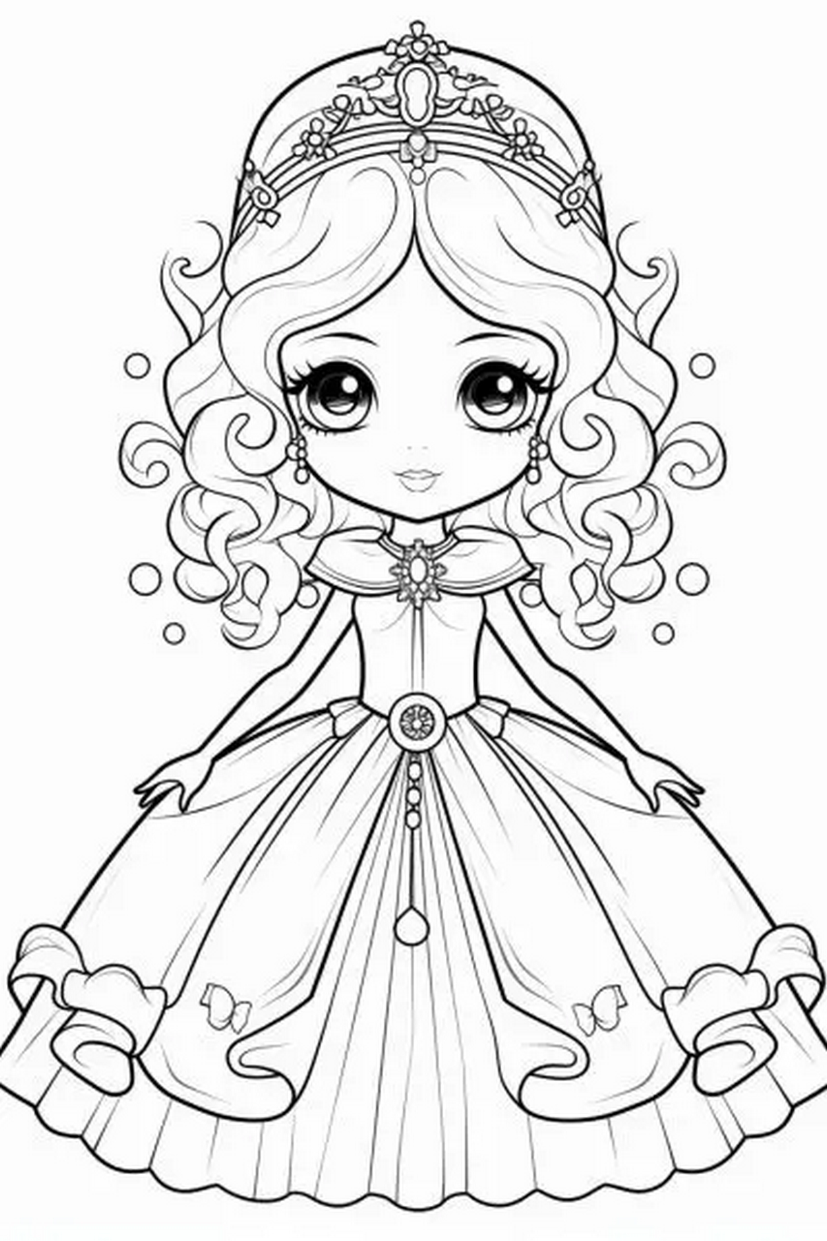 Tranh tô màu búp bê dễ thương số 76