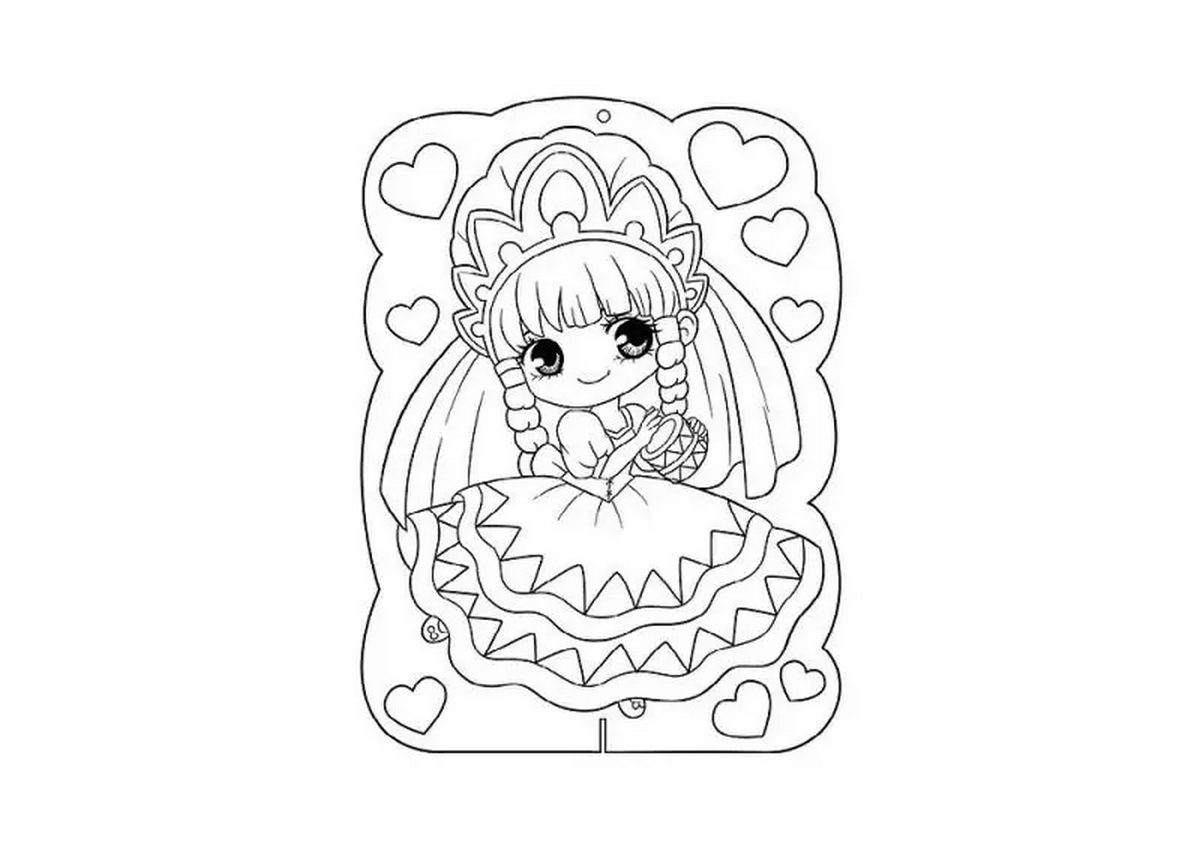 Tranh tô màu búp bê dễ thương số 78