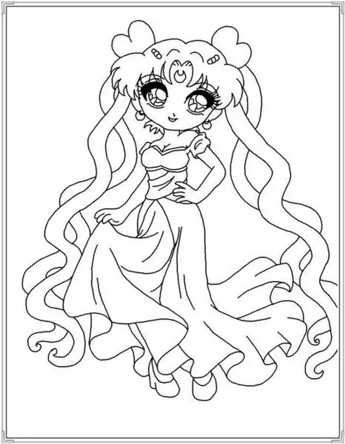 Tranh tô màu búp bê dễ thương số 80