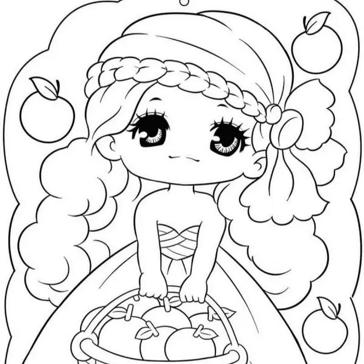 Tranh tô màu búp bê dễ thương số 84