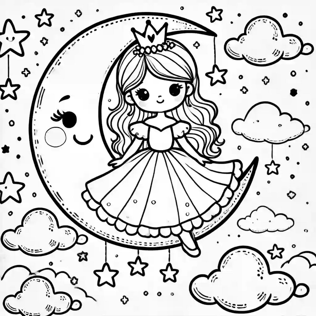 Tranh tô màu búp bê dễ thương số 87