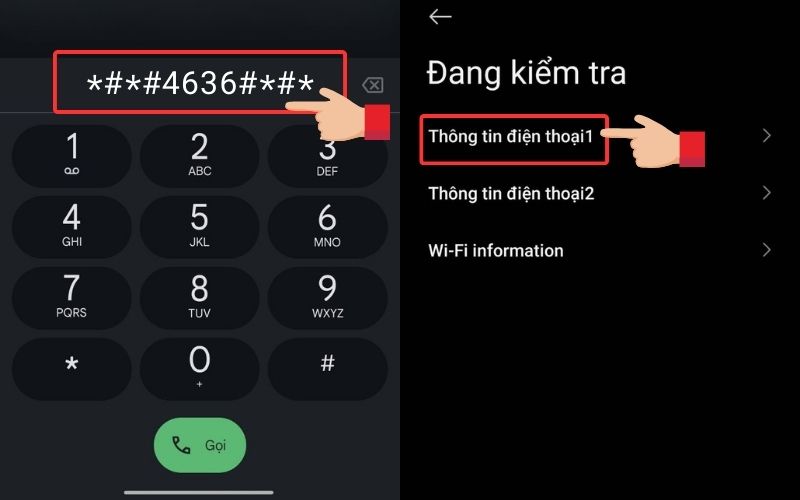 Kiểm tra tên và dòng máy Xiaomi bằng mã lệnh: Bấm gọi *#*#4636#*#*