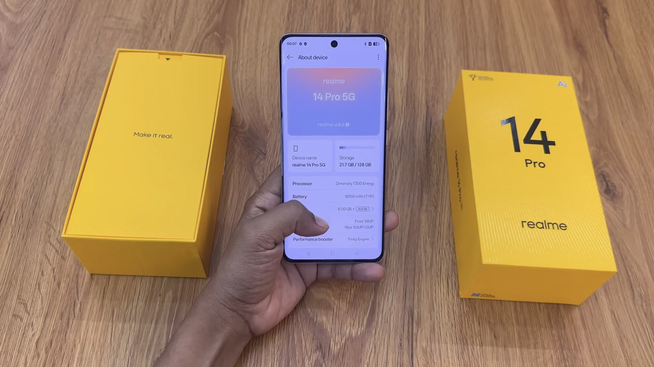 realme 14 Pro sở hữu hiệu năng đủ dùng với con chip Dimensity 7300 Energy của nhà MediaTek. Nguồn: Unboxing India.