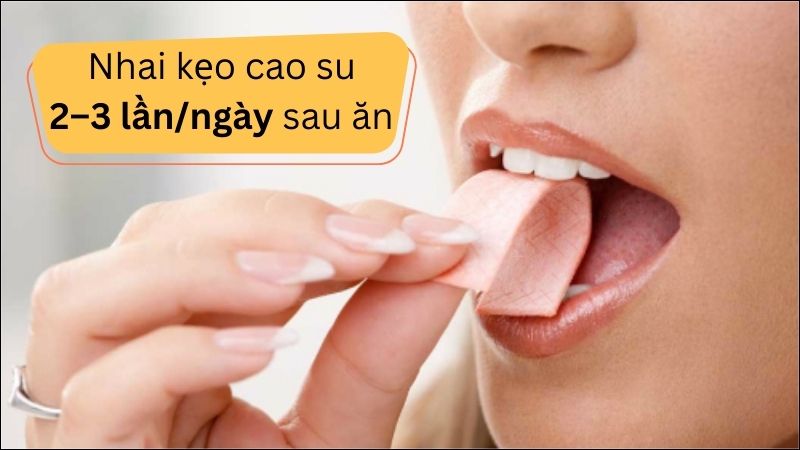 Nhai kẹo cao su 2–3 lần/ngày sau ăn là tần suất hợp lý giúp giảm nguy cơ sâu răng