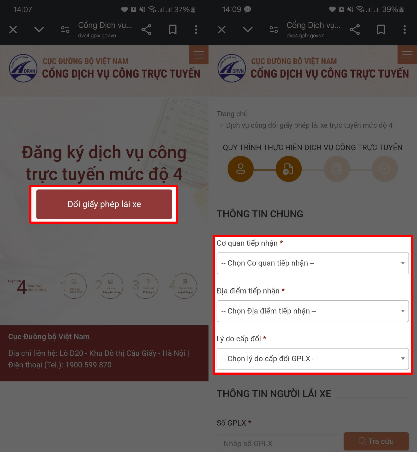 Cách đăng ký đổi giấy phép lái xe online