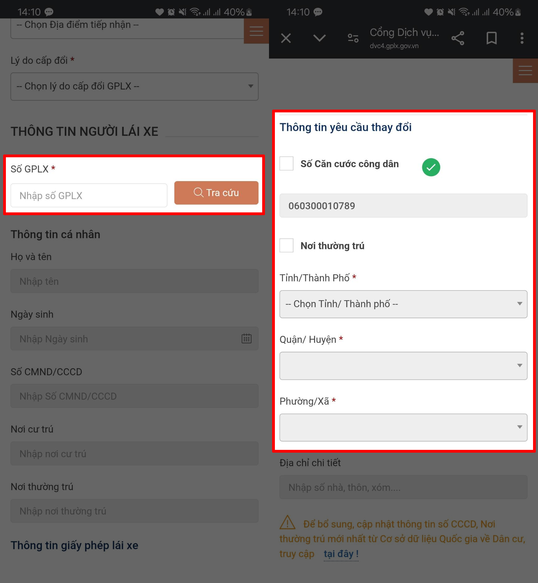 Cách đăng ký đổi giấy phép lái xe online