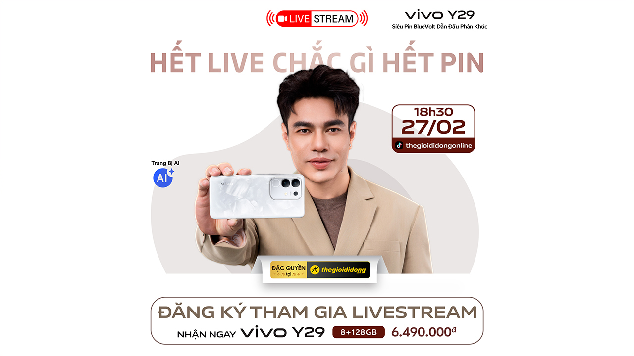 Note lịch tham gia livestream cùng Lê Dương Bảo Lâm, Hải Triều, Duy Thẩm săn vivo Y29 miễn phí