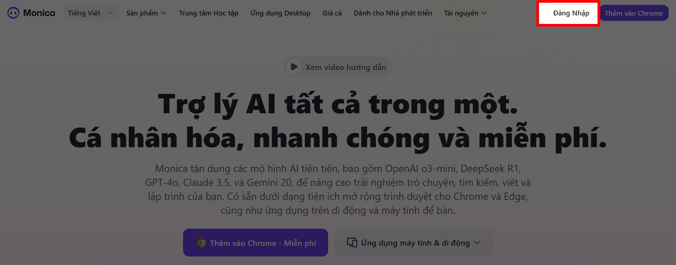 Cách sử dụng Monica