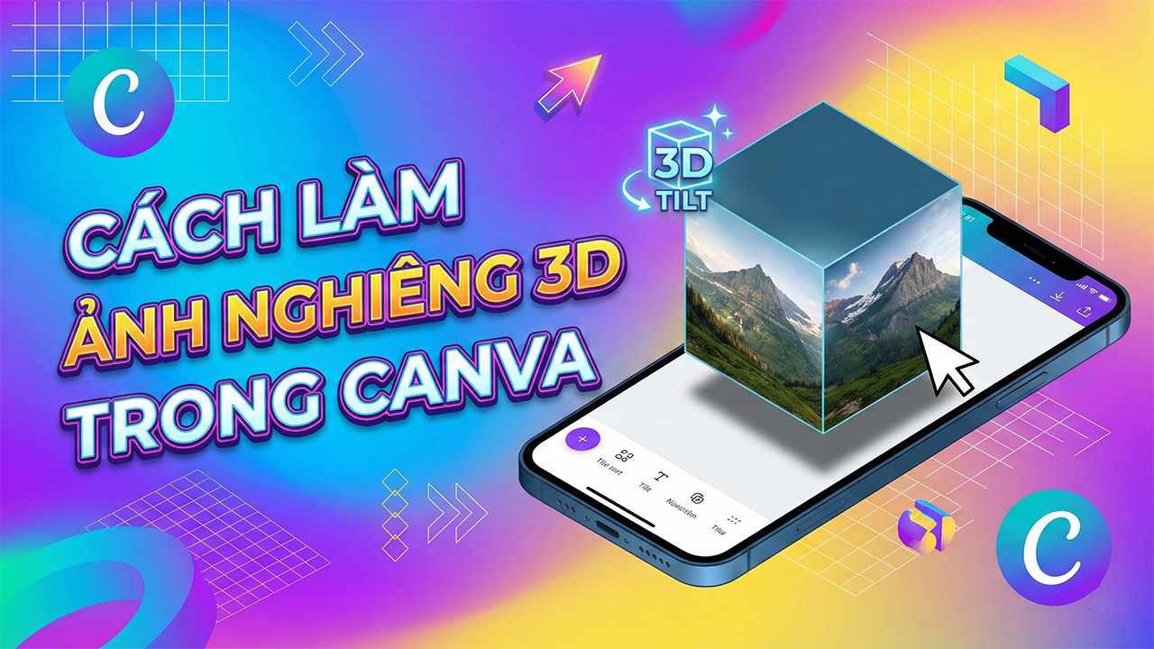Cách làm ảnh nghiêng 3D trong Canva