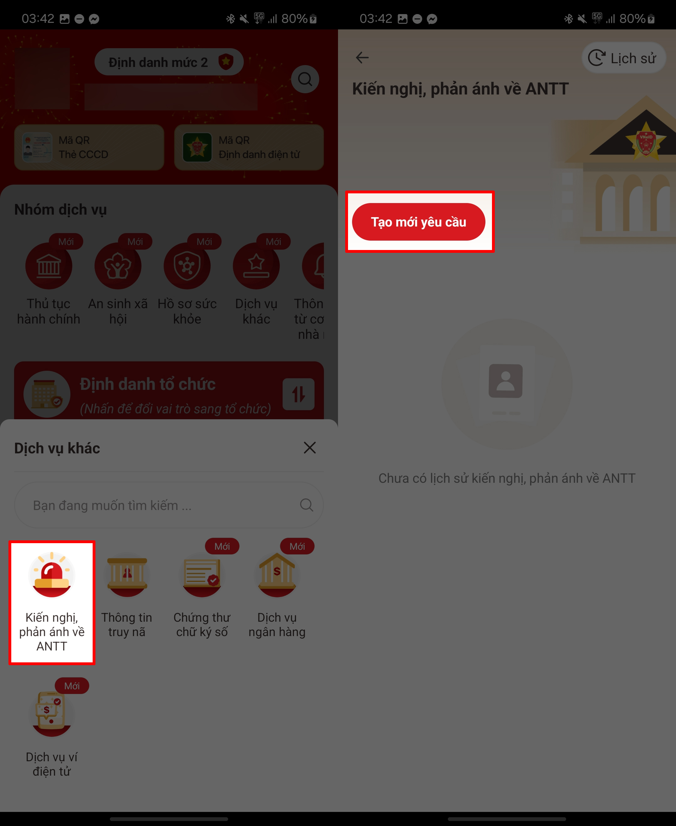 Cách phản ánh lừa đảo trên ứng dụng VNeID