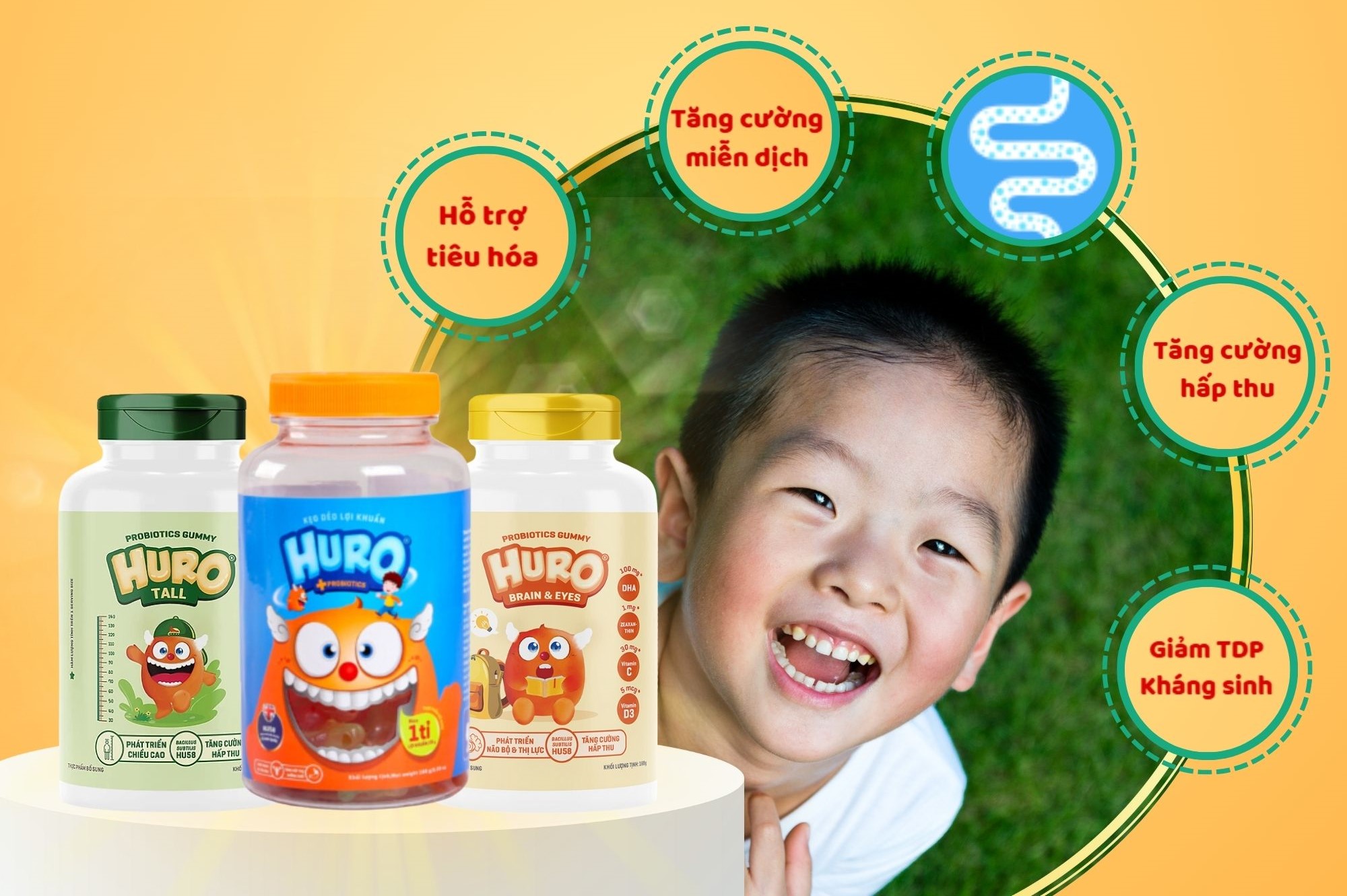 Kẹo dẻo lợi khuẩn Huro giúp bổ sung lợi khuẩn tốt cho tiêu hóa