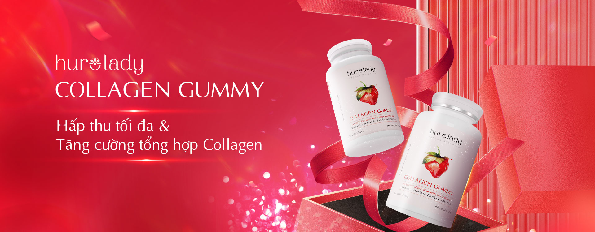 Kẹo Dẻo Huro Lady Collagen Hũ 210g