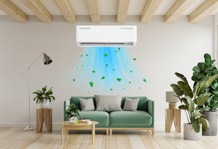 Máy lạnh Sunhouse Inverter 1 HP SHR-AW09IC650 làm mát hiệu quả trong không gian dưới 15m²