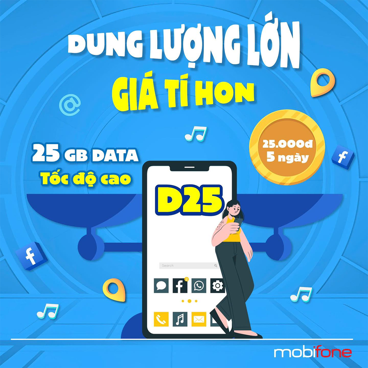 Cách đăng ký gói cước D25 Mobifone