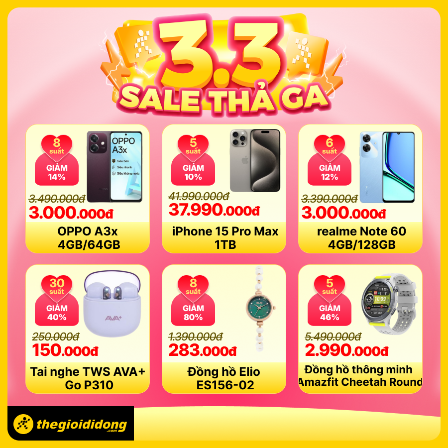 3/3 sale thả ga, mở hộp quà trúng ngay phiếu mua hàng 500K, iPhone 12 chỉ 8.99 triệu