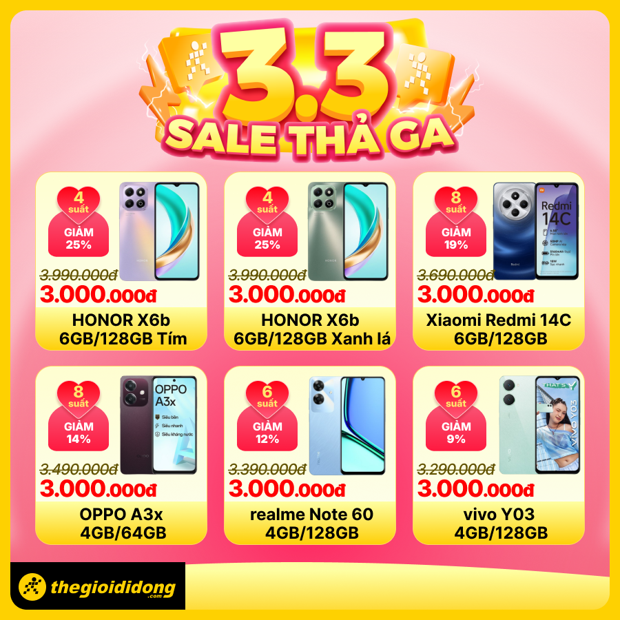 3/3 sale thả ga, mở hộp quà trúng ngay phiếu mua hàng 500K, iPhone 12 chỉ 8.99 triệu