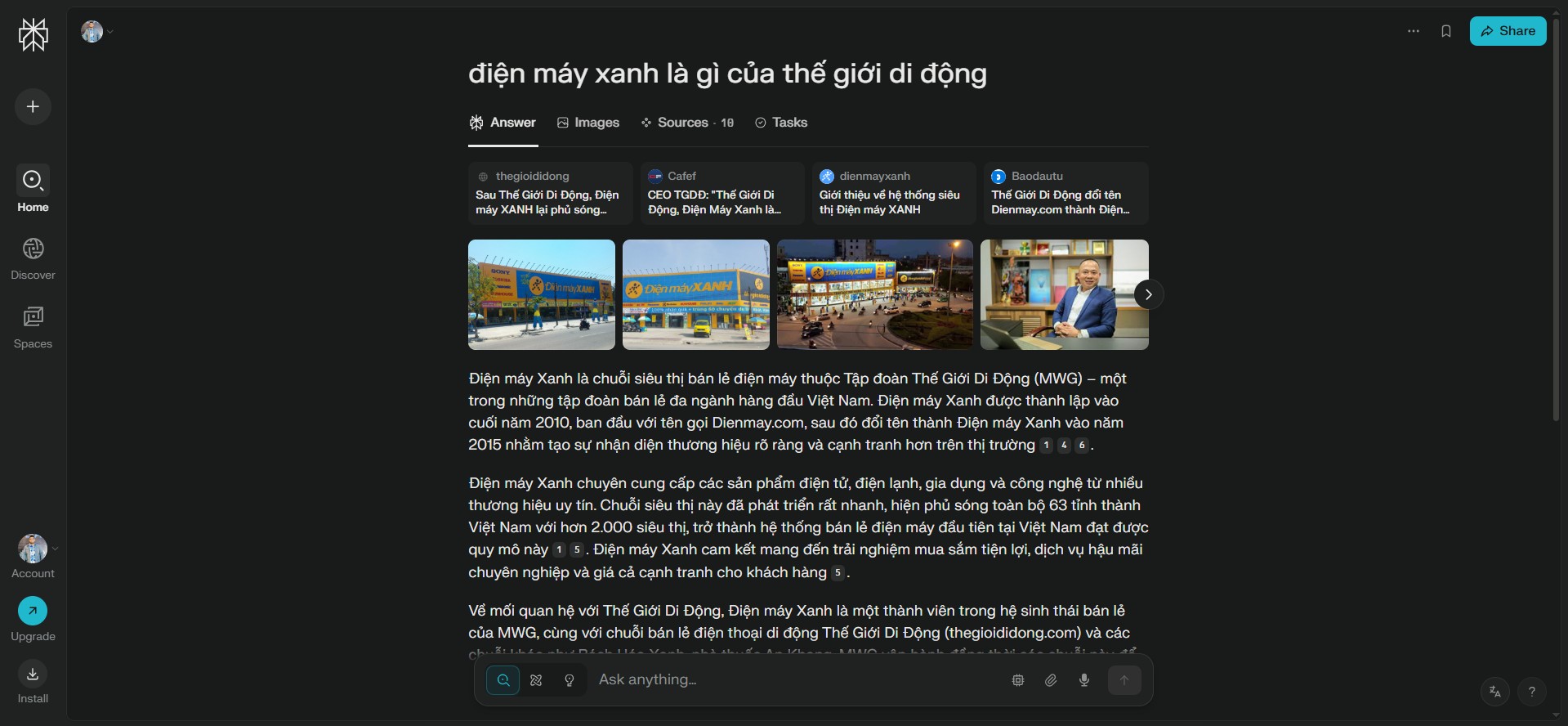 Perplexity AI có thể trả lời nhanh, trích nguồn rõ, tìm realtime, dịch chuẩn, hỗ trợ viết và nghiên cứu