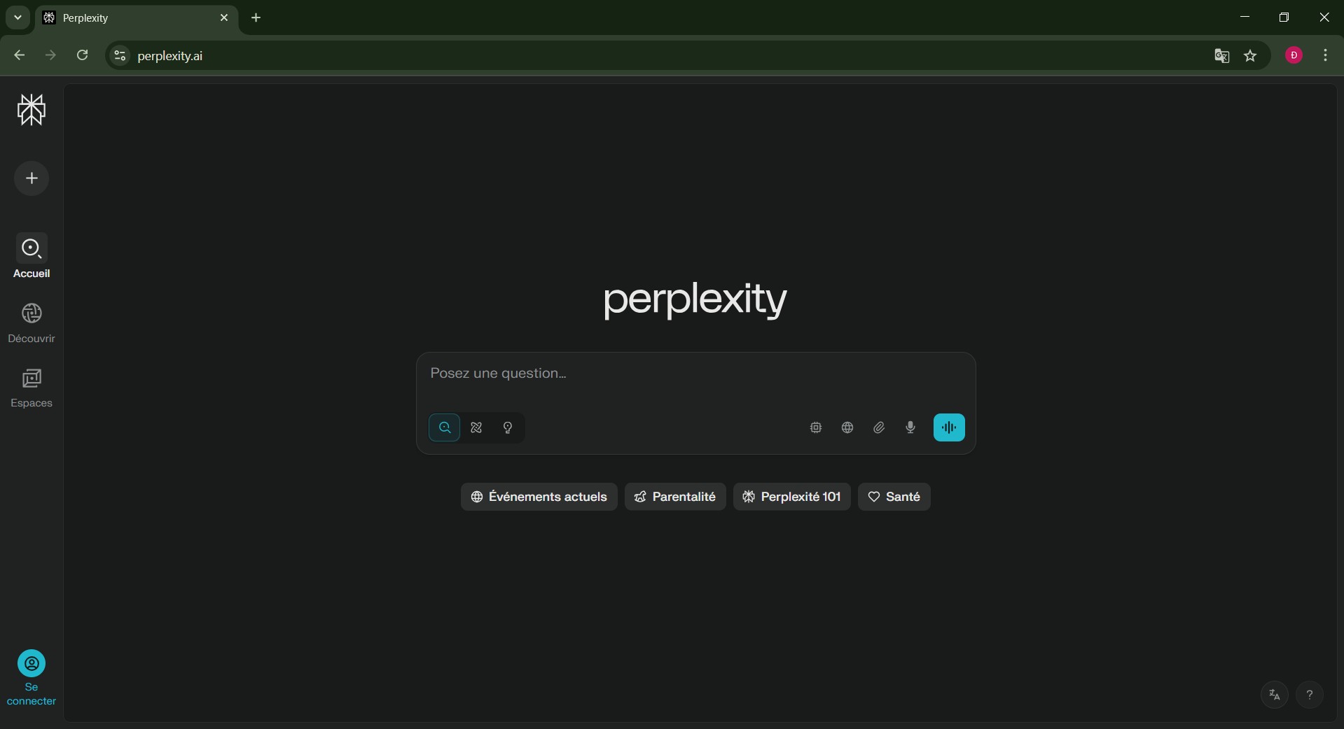Dùng ngay trên web: Truy cập www.perplexity.ai bằng trình duyệt máy tính hoặc điện thoại