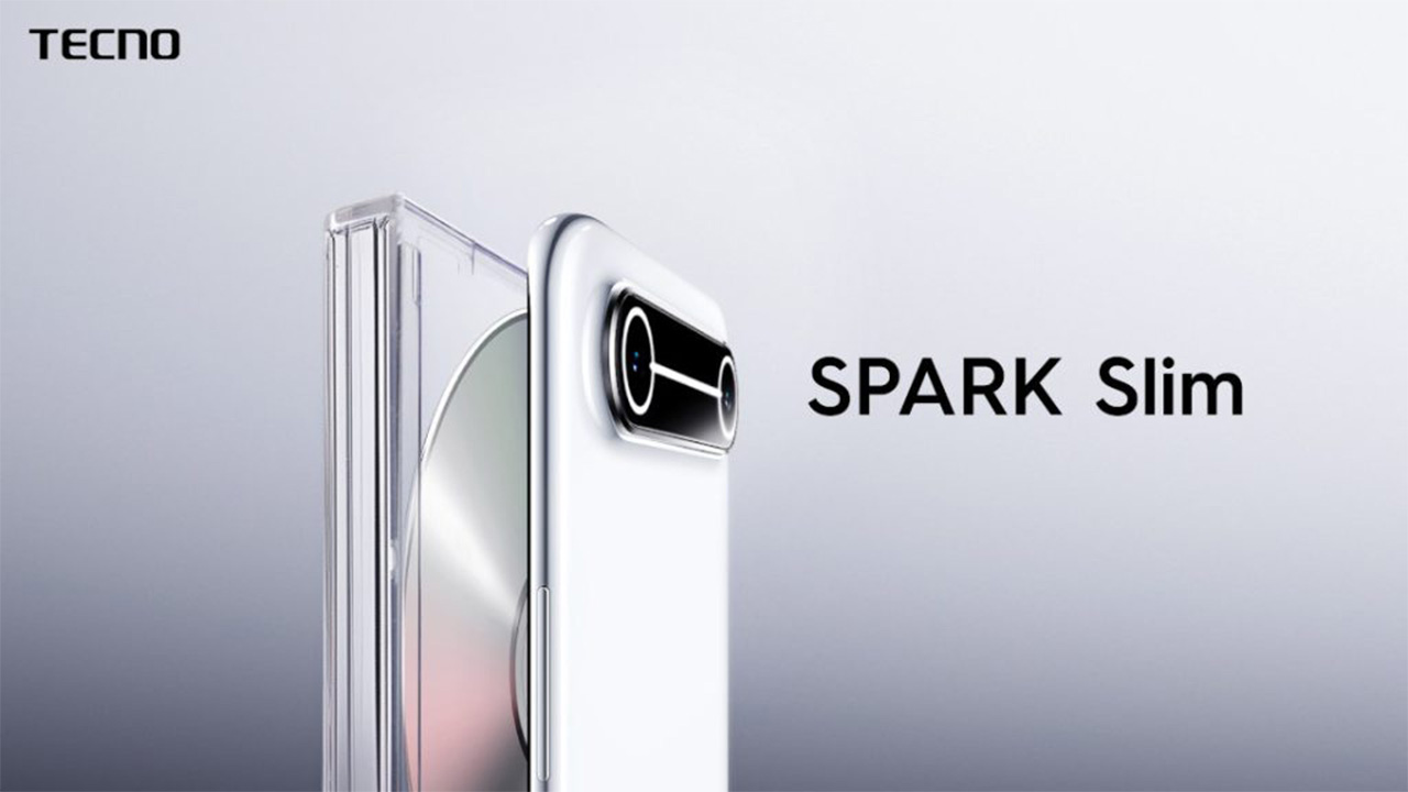 Concept TECNO Spark Slim ra mắt tại sự kiện MWC 2025. 