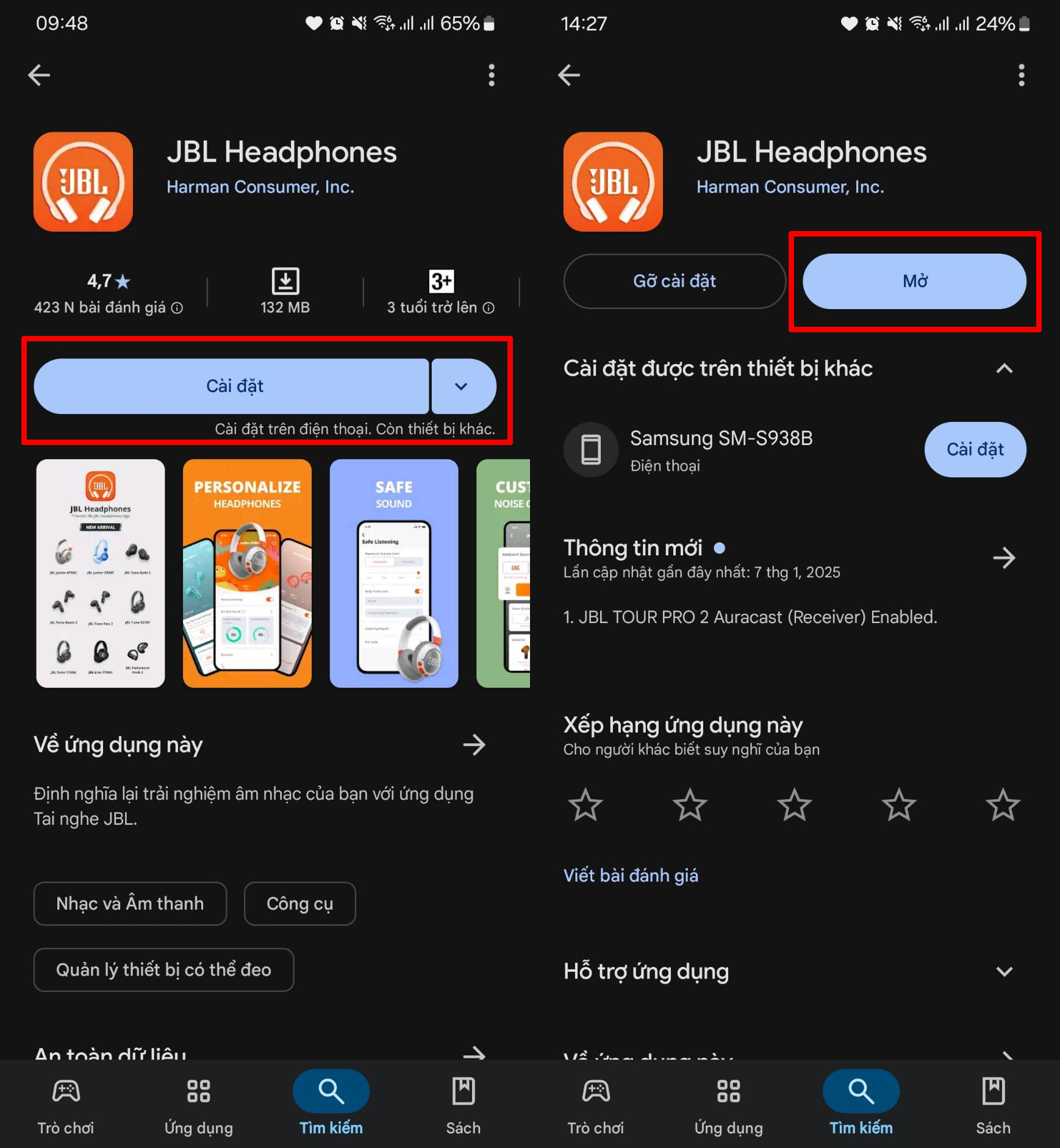 Cách sử dụng ứng dụng JBL Headphones