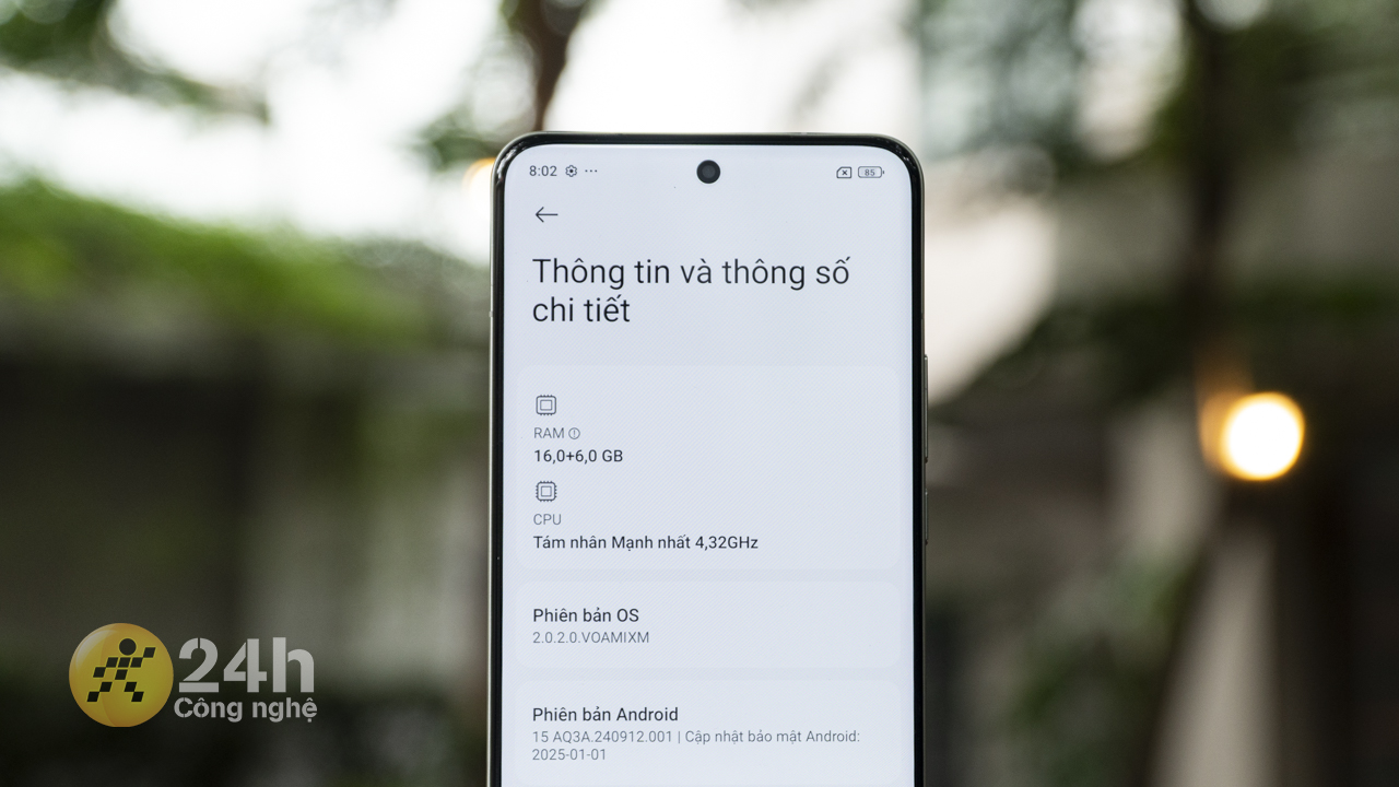 Xiaomi 15 Ultra được trang bị chip Snapdragon 8 Elite.