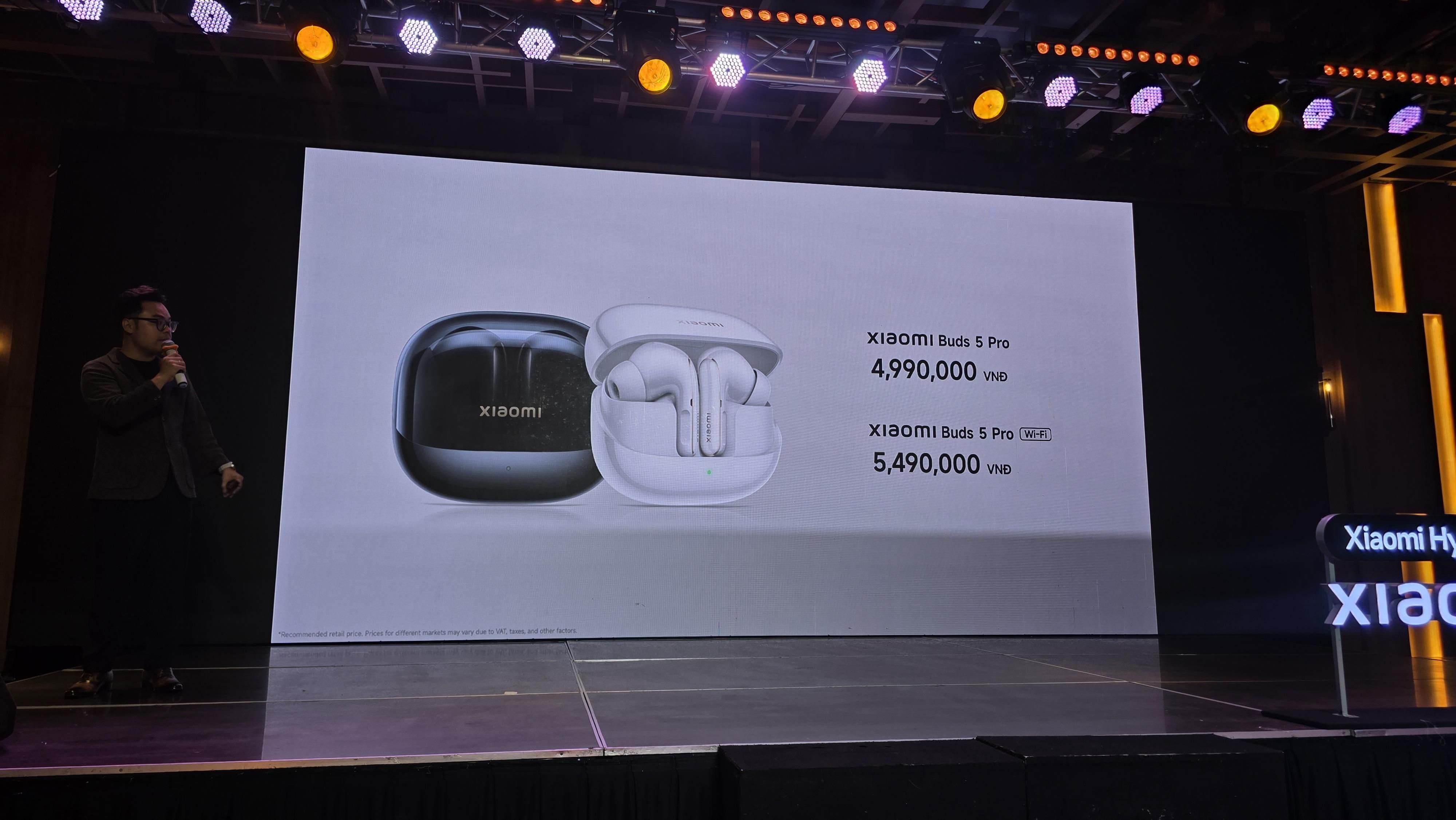Giá bán chính thức của Xiaomi Buds 5 Pro tại Việt Nam. 