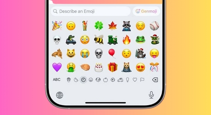 Biểu tượng Genmoji trên bàn phím Emoji giờ đây hiển thị tên 
