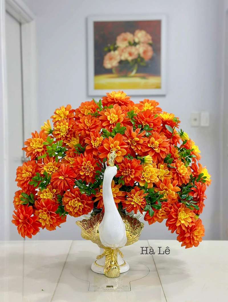 Mẫu cắm hoa đẹp, đơn giản với bình cổ cao số 5