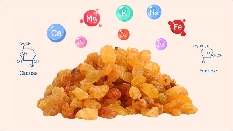 Nho khô giúp cung cấp nhiều chất dinh dưỡng cho cơ thể