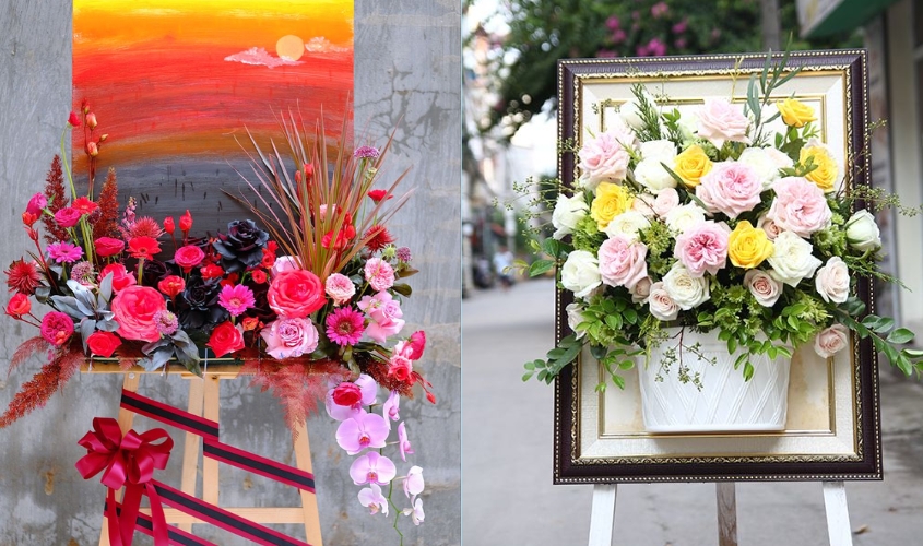 Ý tưởng cắm hoa 20/10: Khung Ảnh Hoa - Kỷ Niệm Yêu Thương