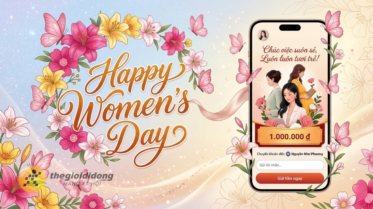 Cách gửi thiệp mừng 8/3 trên MoMo