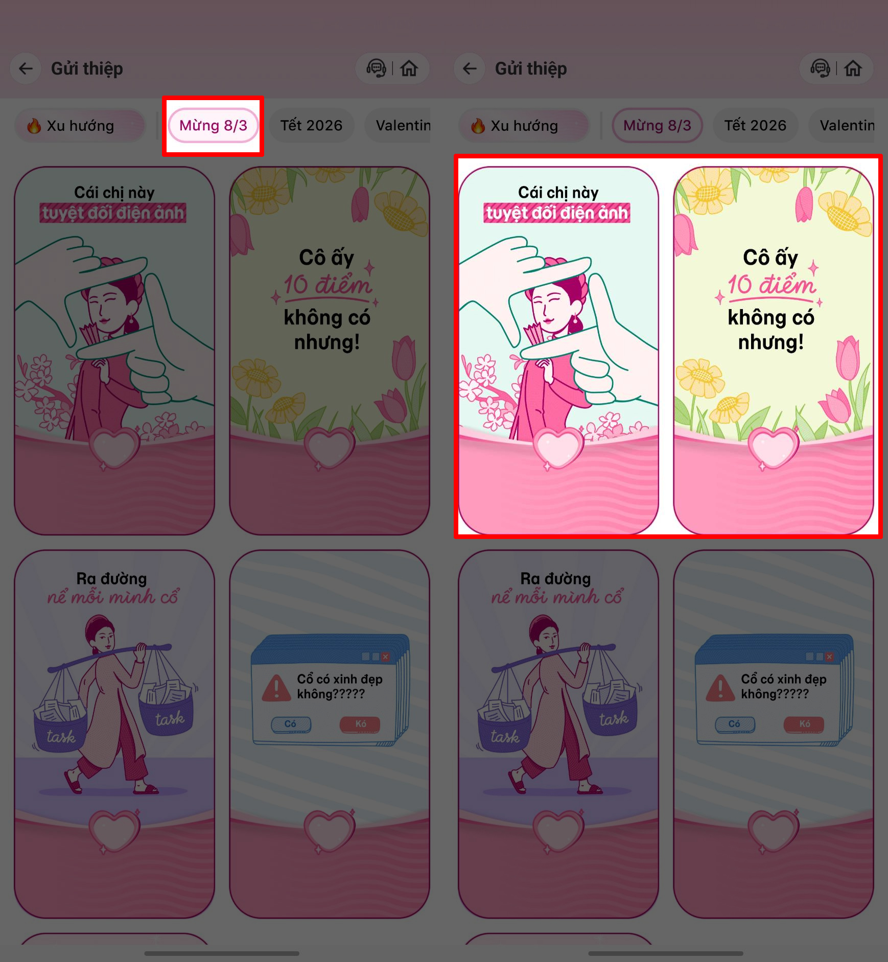 Cách gửi thiệp mừng 8/3 trên MoMo