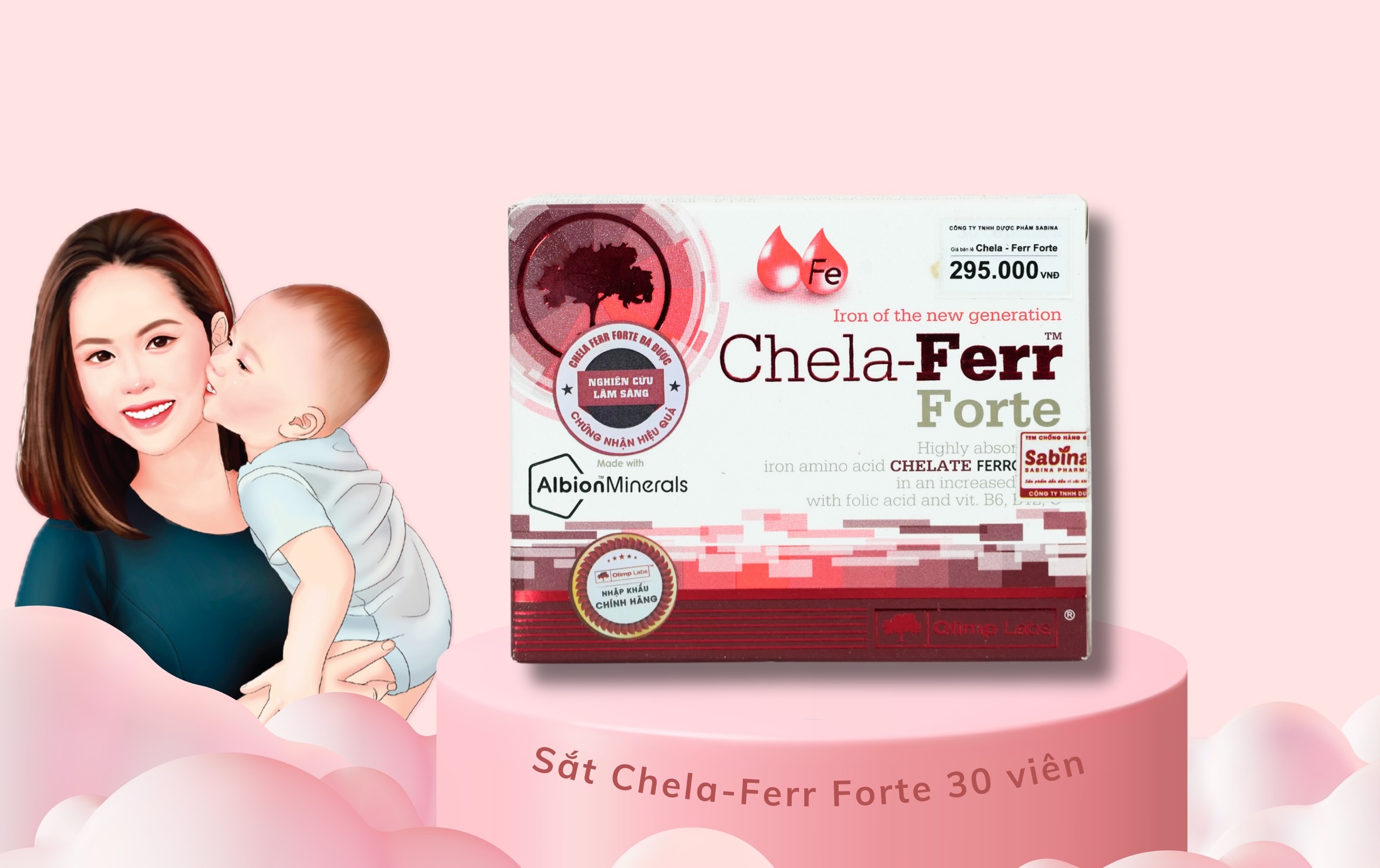 Viên uống bổ sung sắt, cải thiện tình trạng thiếu máu Chela-Ferr Bio Complex