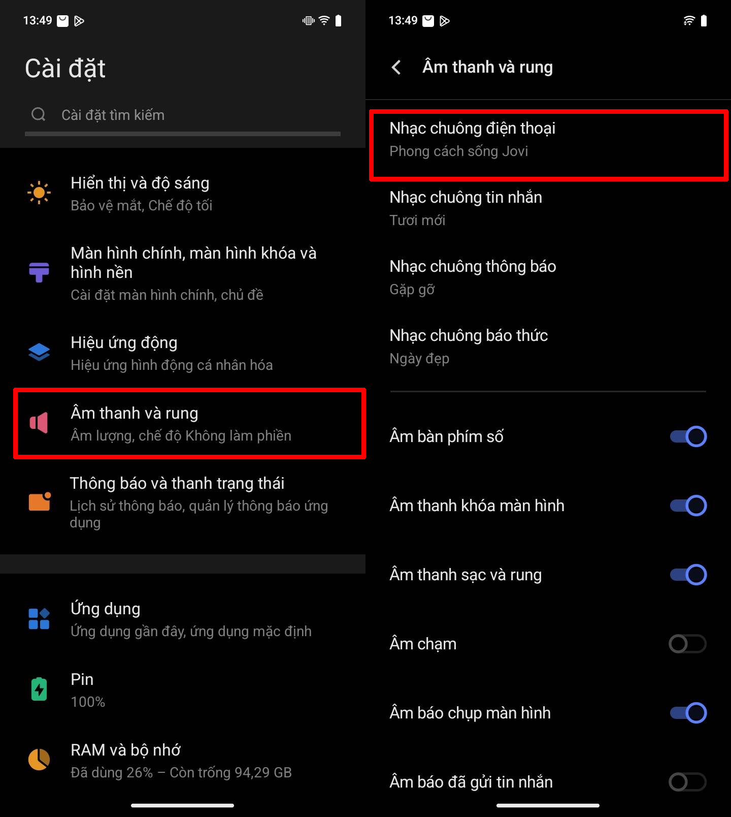 Cách đổi nhạc chuông trên vivo Y29