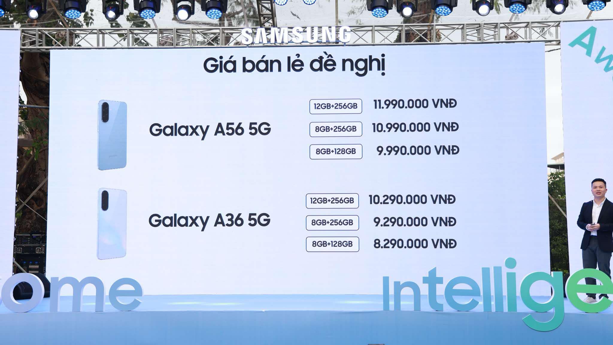 Giá bán chính thức của bộ đôi Galaxy A36 và Galaxy A56 tại Việt Nam. Giá bán chính thức của bộ đôi Galaxy A36 và Galaxy A56 tại Việt Nam.